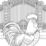 coloriage Le Coq Gaulois pour enfants a imprimer