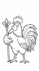 coloriage Le Coq Gaulois pour enfant de 8 ans