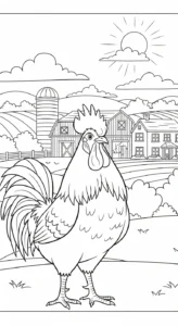 coloriage Le Coq Gaulois educatif pour enfant