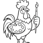 coloriage Le Coq Gaulois pour enfant à imprimer