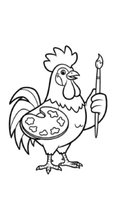 coloriage Le Coq Gaulois pour enfant à imprimer