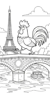 coloriage Le Coq Gaulois à imprimer pour enfant de 9 ans
