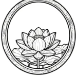 coloriage Lotus à imprimer kawaii