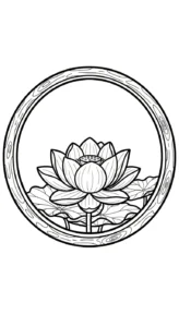 coloriage Lotus à imprimer kawaii