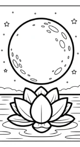 coloriage Lotus à imprimer pour enfant de 6 ans