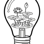 coloriage Lotus à imprimer kawaii