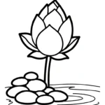 coloriage Lotus de pour enfants