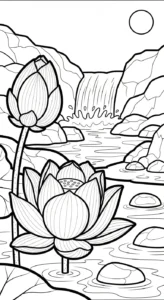 coloriage Lotus pour enfant de 8 ans