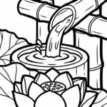 coloriage Lotus et decoupage