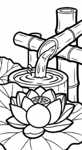 coloriage Lotus et decoupage