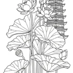 coloriage Lotus a imprimer pour enfant de 4 ans