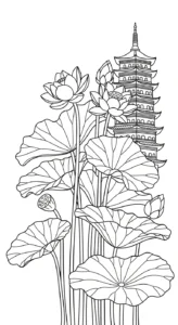 coloriage Lotus a imprimer pour enfant de 4 ans