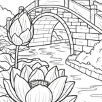 coloriage Lotus à imprimer pour enfant de 10 ans