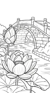 coloriage Lotus à imprimer pour enfant de 10 ans