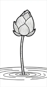 coloriage Lotus et decoupage