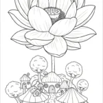 coloriage Lotus à imprimer kawaii