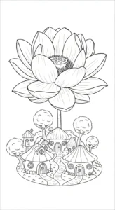 coloriage Lotus à imprimer kawaii