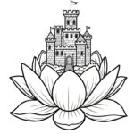 coloriage Lotus et decoupage
