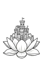 coloriage Lotus et decoupage