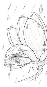 coloriage Magnolia pour enfant de 8 ans