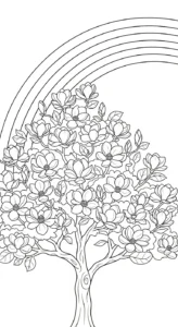 image de coloriage Magnolia pour enfant