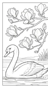coloriage Magnolia gratuit a imprimer
