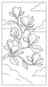 coloriage Magnolia pour enfant