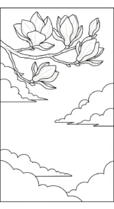 coloriage Magnolia et apprentissage