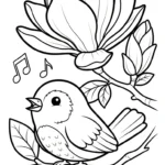 coloriage Magnolia pour enfant a imprimer gratuit