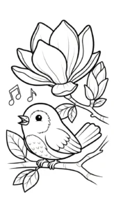 coloriage Magnolia pour enfant a imprimer gratuit