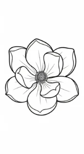 coloriage Magnolia et découpage à imprimer