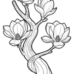 coloriage Magnolia a colorier en ligne