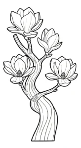 coloriage Magnolia a colorier en ligne