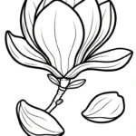 coloriage Magnolia pour enfants a imprimer gratuit