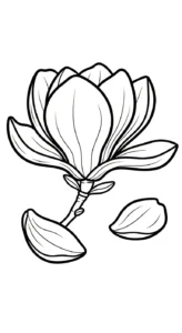 coloriage Magnolia pour enfants a imprimer gratuit