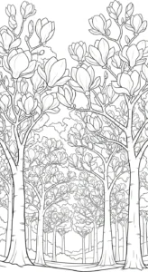 coloriage Magnolia gratuit en ligne