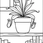 coloriage Nepenthes pour enfants a imprimer gratuit