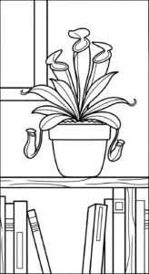 coloriage Nepenthes pour enfants a imprimer gratuit