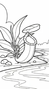 coloriage Nepenthes et dessin a imprimer