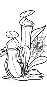 coloriage Nepenthes à imprimer pour enfant de 9 ans