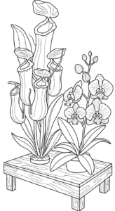 coloriage Nepenthes a imprimer gratuitement