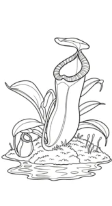 coloriage Nepenthes et decoupage