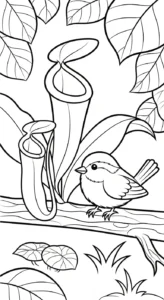 coloriage Nepenthes à imprimer pour enfant de 3 ans