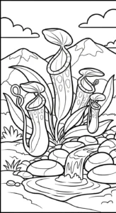 coloriage Nepenthes pour enfant à imprimer
