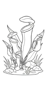 coloriage Nepenthes à imprimer pour enfant de 2 ans