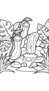 coloriage Nepenthes et decoupage
