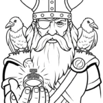 coloriage Odin et découpage à imprimer