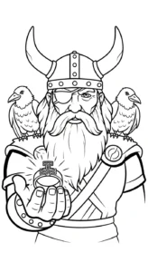 coloriage Odin et découpage à imprimer