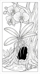 coloriage Orchidée pour enfant de 8 ans