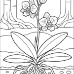 coloriage Orchidée pour enfants à imprimer